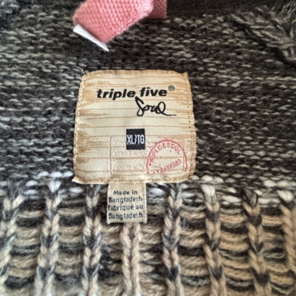 Cowichan full zip cardigan tunic length wool blend, lined hood Kids XL/Women's S - Picture 9 of 11